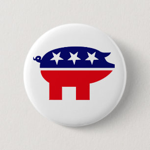Knop Republican Pig Ronde Button 5,7 Cm