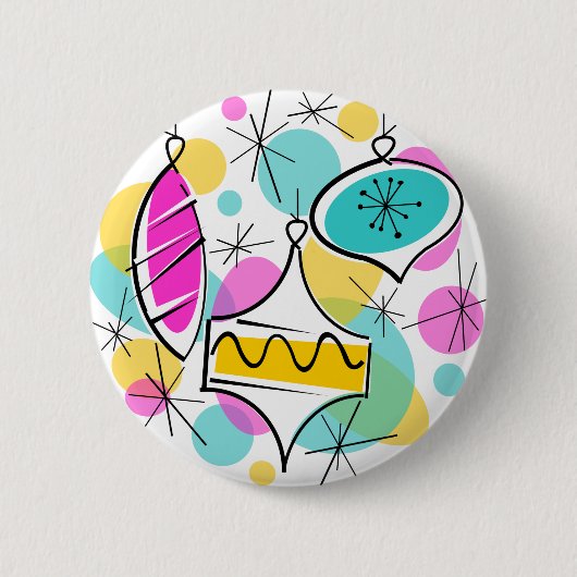 Knop Retro Tree Baubles Ronde Button 5,7 Cm (Voorkant)
