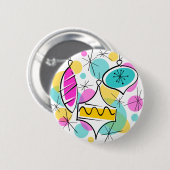 Knop Retro Tree Baubles Ronde Button 5,7 Cm (Voorkant /achterkant)