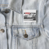 Knop Revolutie maart! Vierkante Button 5,1 Cm (In situ)