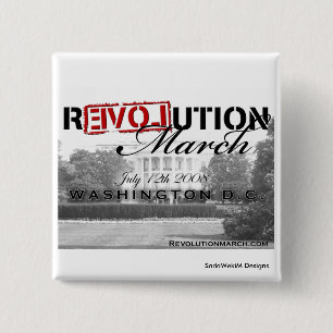 Knop Revolutie maart! Vierkante Button 5,1 Cm