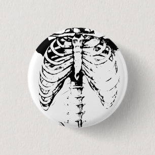 Knop Ribcage Skeleton Gothic Ronde Button 3,2 Cm