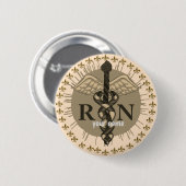 Knop RN Nurse Caduceus Ronde Button 5,7 Cm (Voorkant /achterkant)