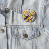 Knop Robin en narcissen Ronde Button 5,7 Cm (In situ)