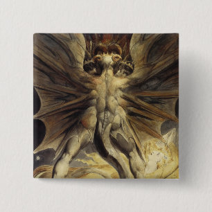 Knop Rode draak Vierkante Button 5,1 Cm