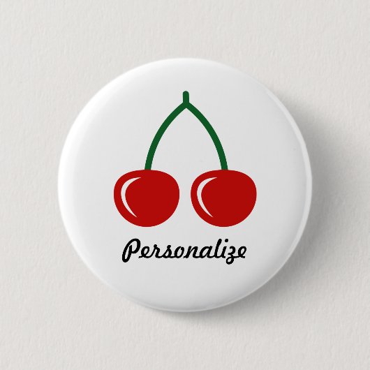 Knop rode kersen | persoonlijke badge ronde button 5,7 cm (Voorkant)
