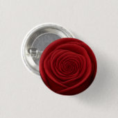Knop - Rode Roos Bloem Ronde Button 3,2 Cm (Voorkant /achterkant)
