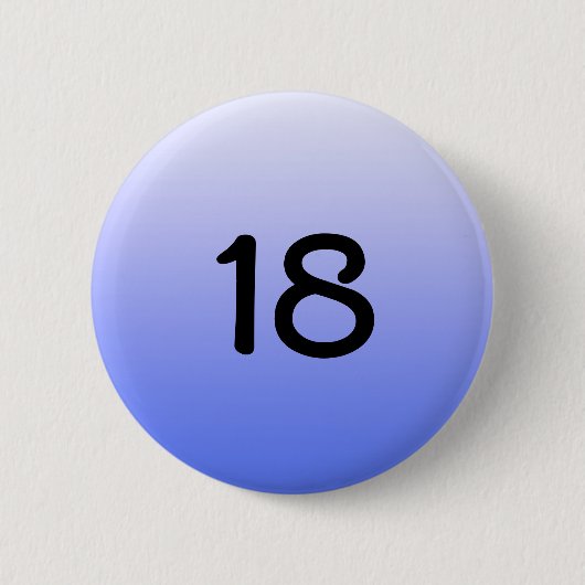 knop rond blauw getal achttien ronde button 5,7 cm (Voorkant)