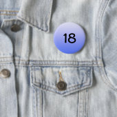 knop rond blauw getal achttien ronde button 5,7 cm (In situ)