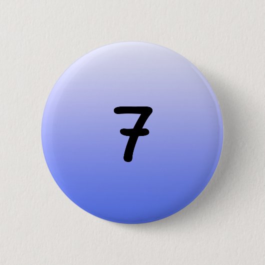 knop rond blauw nummer zeven ronde button 5,7 cm (Voorkant)