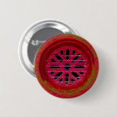 knop rood mandala venster ronde button 5,7 cm (Voorkant /achterkant)