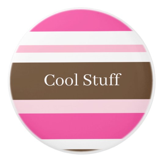 Knop Roze Bruin Wit Streep (Voorkant)