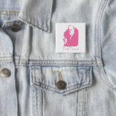 Knop Roze Freud Vierkante Button 5,1 Cm (In situ)