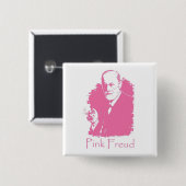 Knop Roze Freud Vierkante Button 5,1 Cm (Voorkant /achterkant)
