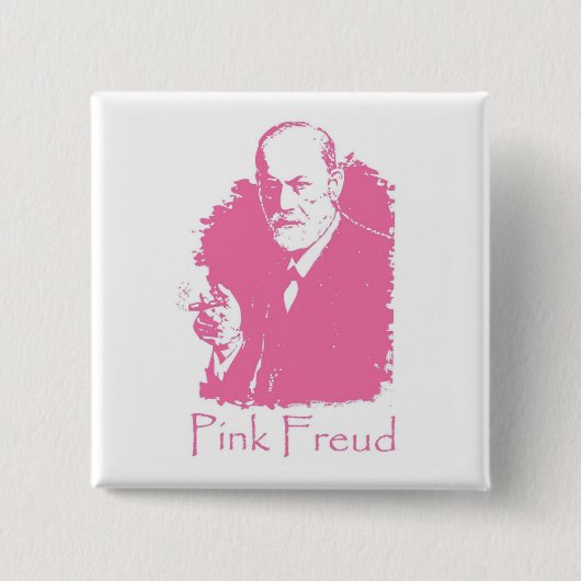 Knop Roze Freud Vierkante Button 5,1 Cm (Voorkant)