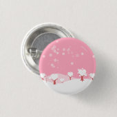 Knop Roze snowy-hartbomen Ronde Button 3,2 Cm (Voorkant /achterkant)