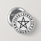 Knop Rune Pentacle Ronde Button 5,7 Cm (Voorkant /achterkant)