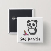 Knop Sad Panda Vierkante Button 5,1 Cm (Voorkant /achterkant)