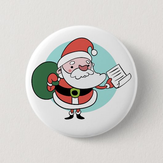 Knop Santa Claus Ronde Button 5,7 Cm (Voorkant)
