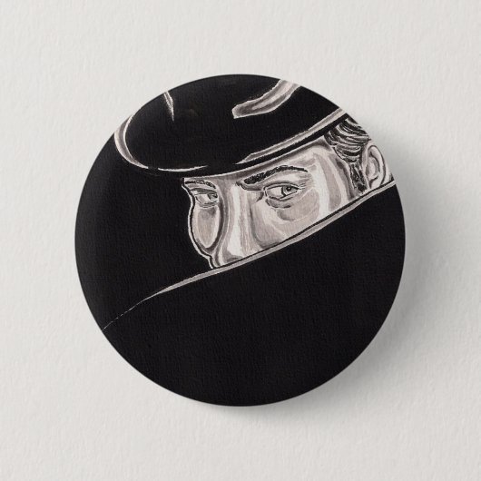 Knop Schaduw Man Ronde Button 5,7 Cm (Voorkant)