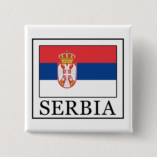 Knop Servië Vierkante Button 5,1 Cm (Voorkant)