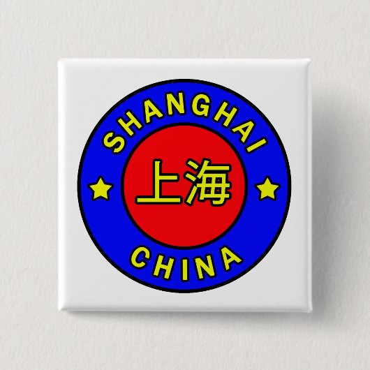 Knop Shanghai China Vierkante Button 5,1 Cm (Voorkant)