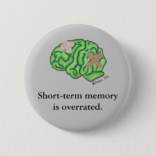 Knop "Short-term memory" (Rond) Ronde Button 5,7 Cm (Voorkant)