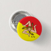 Knop Sicilië, patriottische Siciliaanse vlag mode Ronde Button 3,2 Cm (Voorkant /achterkant)
