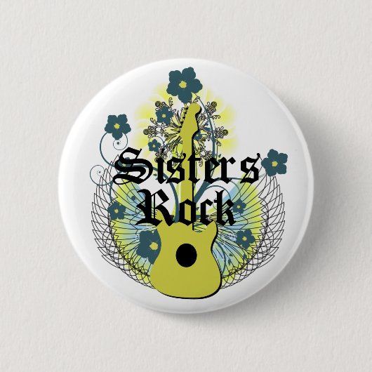 knop Sisters Rock Ronde Button 5,7 Cm (Voorkant)