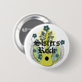knop Sisters Rock Ronde Button 5,7 Cm (Voorkant /achterkant)