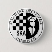 knop ska ronde button 5,7 cm (Voorkant)