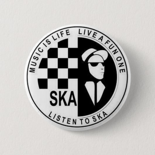 knop ska ronde button 5,7 cm (Voorkant)