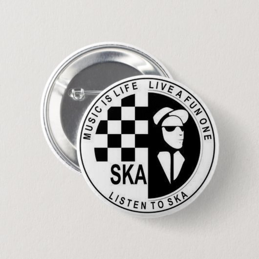 knop ska ronde button 5,7 cm (Voorkant /achterkant)