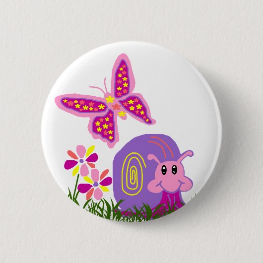 Knop Slak n Butterfly Ronde Button 5,7 Cm (Voorkant)
