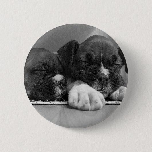 Knop Slapende puppies Ronde Button 5,7 Cm (Voorkant)