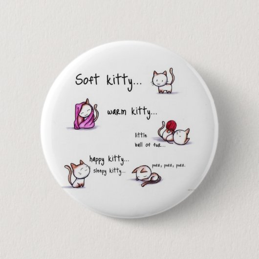 knop slaperig kat ronde button 5,7 cm (Voorkant)