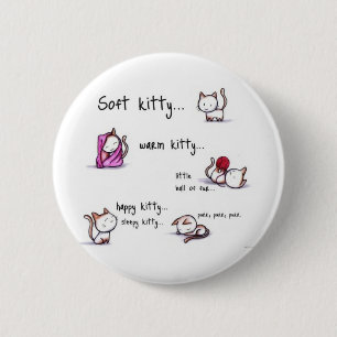 knop slaperig kat ronde button 5,7 cm
