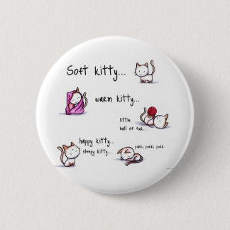 knop slaperig kat ronde button 5,7 cm