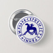 Knop Sleipnir Shield Blue Ronde Button 5,7 Cm (Voorkant /achterkant)