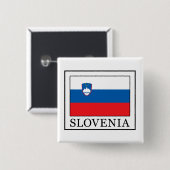 knop Slovenië Vierkante Button 5,1 Cm (Voorkant /achterkant)