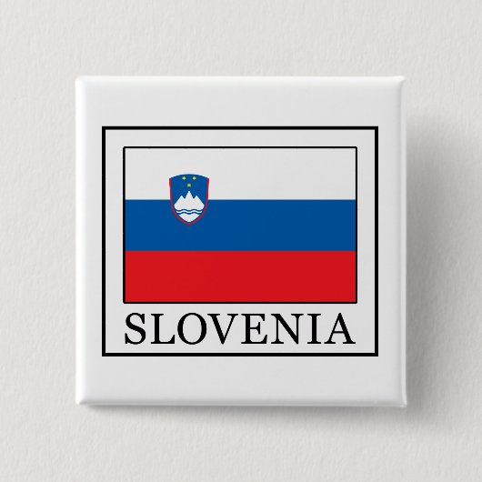 knop Slovenië Vierkante Button 5,1 Cm (Voorkant)