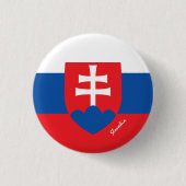 Knop Slowakije, vaderlandslievende mode Slowakije Ronde Button 3,2 Cm (Voorkant)