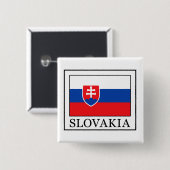 Knop Slowakije Vierkante Button 5,1 Cm (Voorkant /achterkant)
