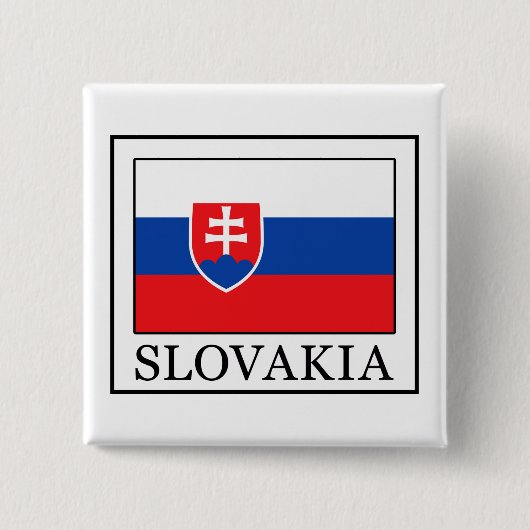 Knop Slowakije Vierkante Button 5,1 Cm (Voorkant)