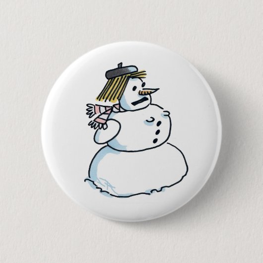 Knop Sneeuwvrouw Ronde Button 5,7 Cm (Voorkant)