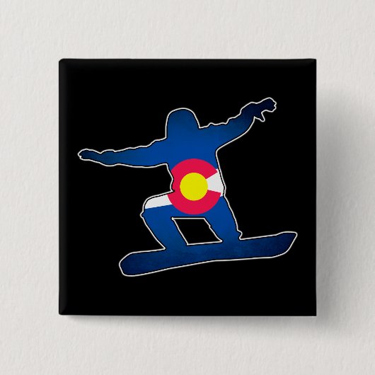 knop Snowboarder Vierkante Button 5,1 Cm (Voorkant)