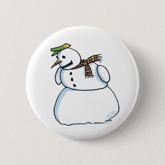 Knop Snowman Ronde Button 5,7 Cm (Voorkant)
