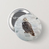Knop Snowy Owl Ronde Button 5,7 Cm (Voorkant /achterkant)