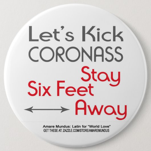 Knop Sociale afstanden Corona-poster Ronde Button 6,0 Cm (Voorkant)