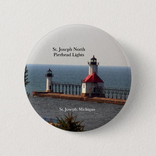 Knop St. Joseph North Pierhead Lights Ronde Button 5,7 Cm (Voorkant)